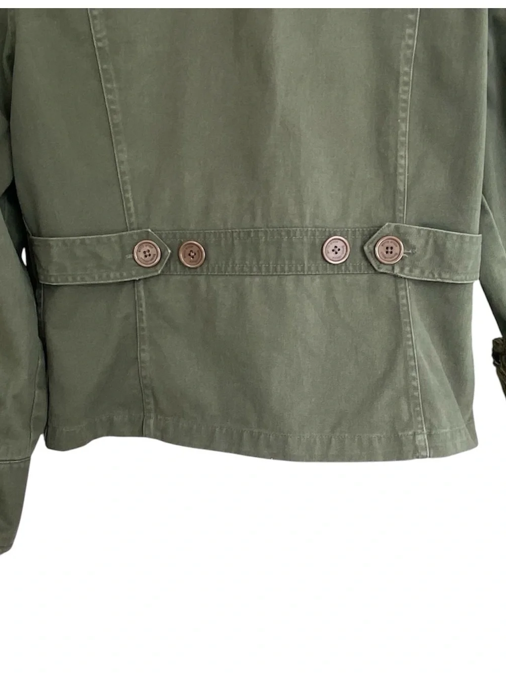 BEVERLY HILLS POLO CLUB Utility Jacket Faux Fur Collar Olive Green Women Size L